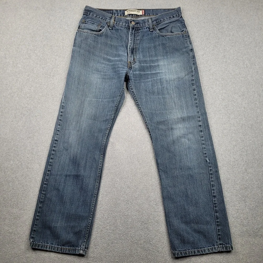 Levi's 505 Straight‎ Fit Jeans Mens 34x30 Blue Denim Classic Casual Cotton Y2K